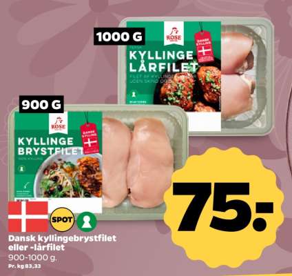 Dansk kyllingebrystfilet eller -lårfilet