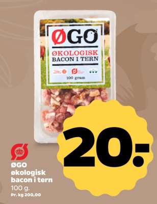 ØGO økologisk bacon i tern
