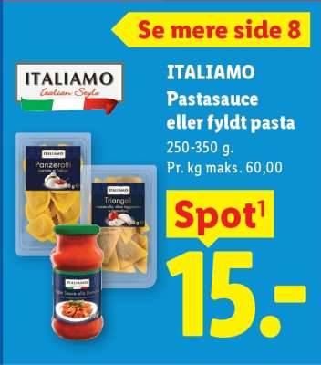 ITALIAMO Pastasauce eller fyldt pasta