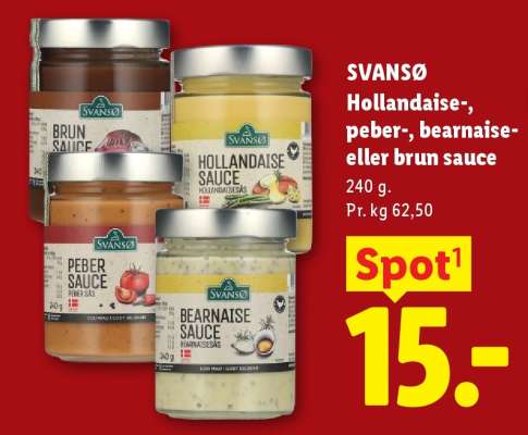 SVANSØ Hollandaise-, peber-, bearnaise- eller brun sauce
