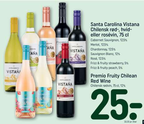 Santa Carolina Vistaña Chilensk rød-, hvid- eller rosévin, 75 cl