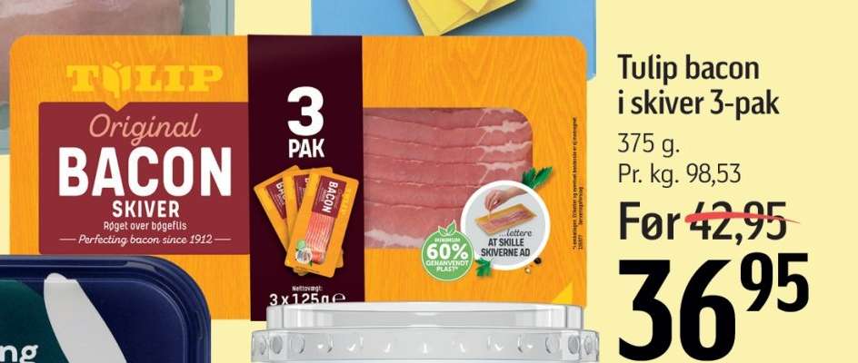 Tulip bacon i skiver 3-pak