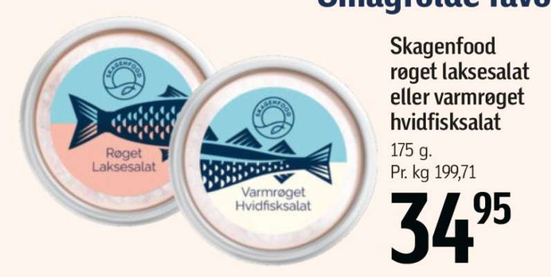 Skagenfood røget laksesalat eller varmrøget hvidfisk salat