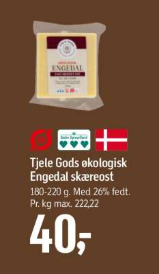 Tjele Gods økologisk Engedal skæreost