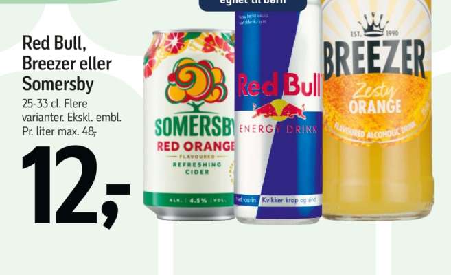 Red Bull, Breezer eller Somersby
