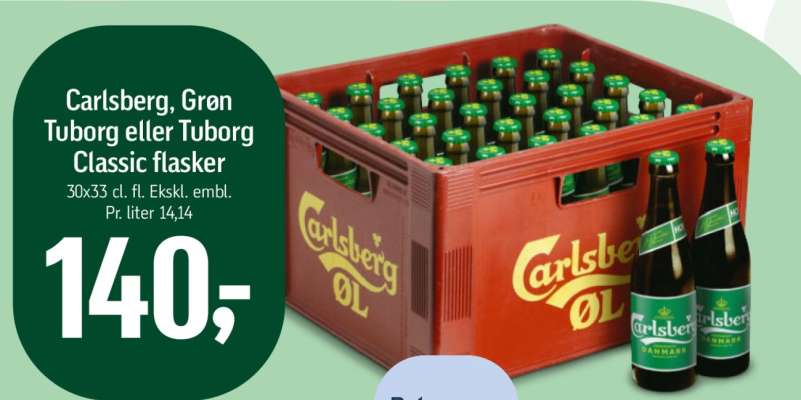 Carlsberg, Grøn Tuborg eller Tuborg Classic flasker