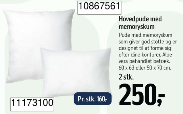 Hovedpude med memoryskum