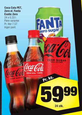 Coca Cola PET, Zero el. Fanta Exotic Zero