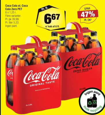 Coca Cola el. Coca Cola Zero PET