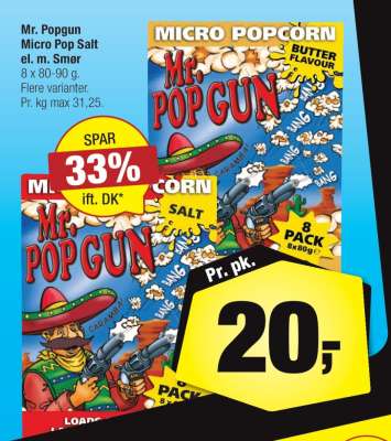 Mr. Popgun Micro Pop Salt el. m. Smør