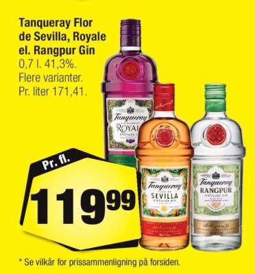 Tanqueray Flor de Sevilla, Royale el. Rangpur Gin