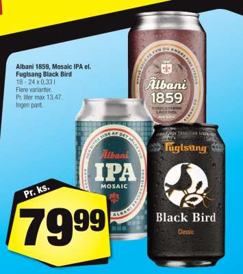 Albani 1859, Mosaic IPA el. Fuglsang Black Bird