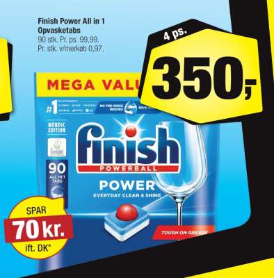Finish Power All in 1 Opvasketabs