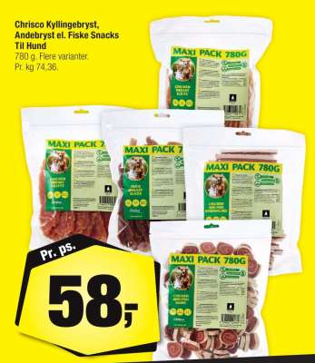 Chrisco Kyllingebryst, Andebryst el. Fiske Snacks