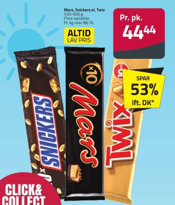 Mars, Snickers el. Twix
