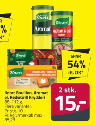 Knorr Bouillon, Aromat el. Kød&Grill Krydderi