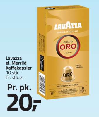 Lavazza el. Merrild Kaffekapsler