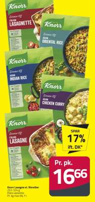 Knorr Lasagne el. Risretter