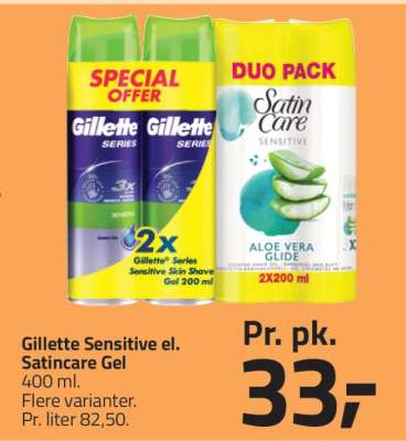 Gillette Sensitive el. Satincare Gel