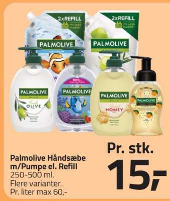 Palmolive Håndsæbe m/Pumpe el. Refill