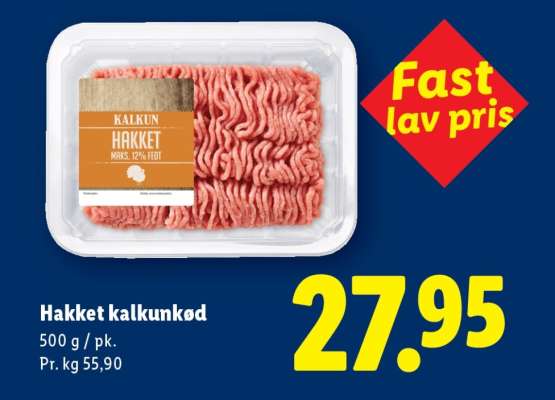 Hakket kalkunkød