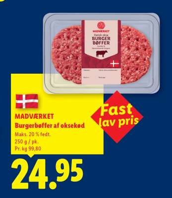 MADVÆRKET Burgerbøffer af oksekød