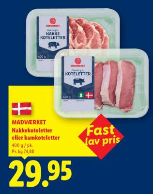 MADVÆRKET Nakkekoteletter eller kamkoteletter