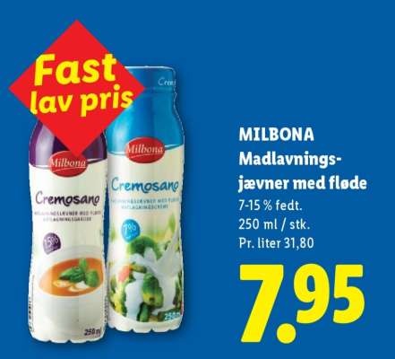 MILBONA Madlavnings-jævner med fløde