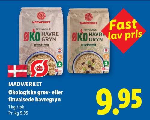 MADVÆRKET Økologiske grov- eller finvalsede havregryn