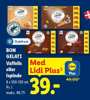 BON GELATI Vaffelis eller ispinde