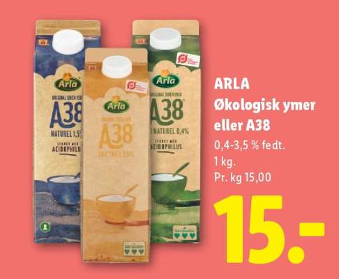 ARLA Økologisk ymer eller A38