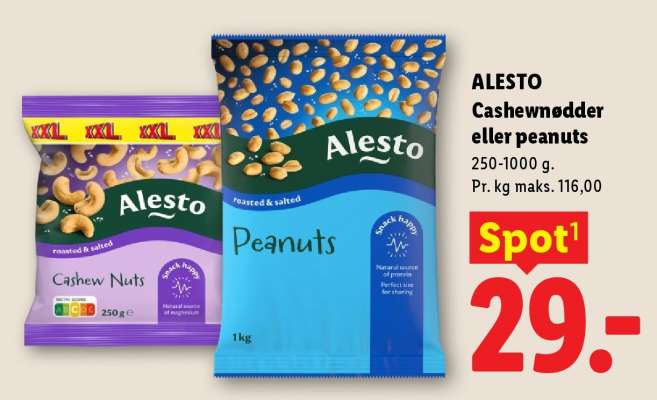 ALESTO Cashewnødder eller peanuts