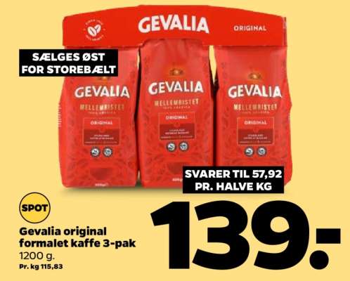 Gevalia original formalet kaffe 3-pak