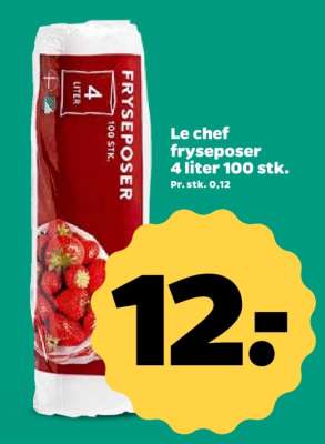 Le chef fryseposer 4 liter 100 stk.