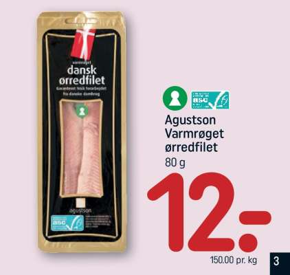 Agustson Varmrøget ørredfilet