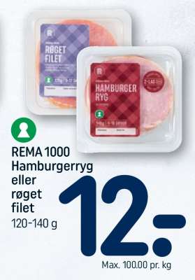 REMA 1000 Hamburgerryg eller røget filet