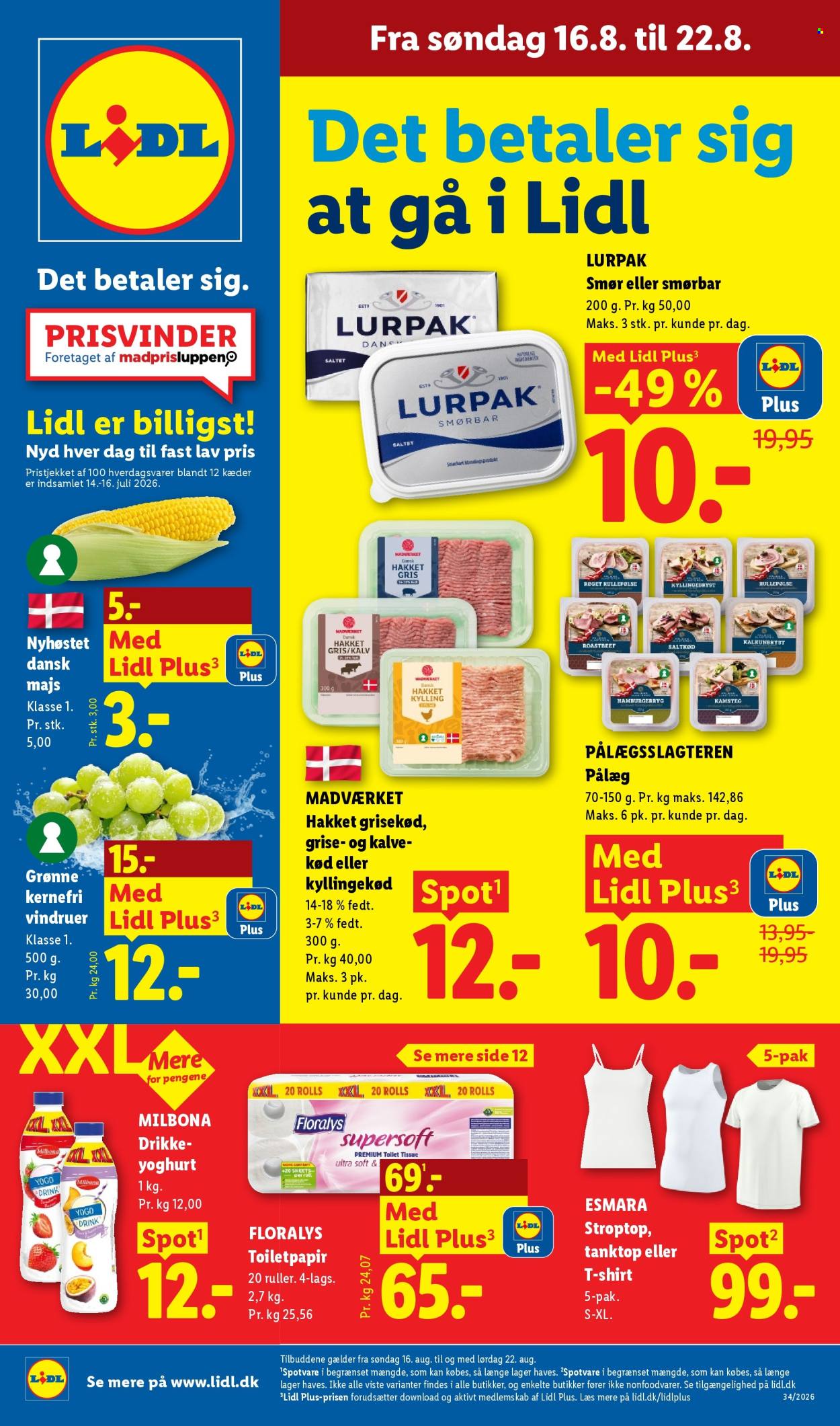 Lidl tilbud - 16.8.2026 - 22.8.2026. Side 1