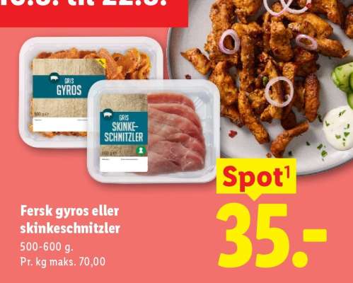 Fersk gyros eller skinkeschnitzler
