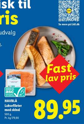 HAVBLÅ Laksefileter med skind