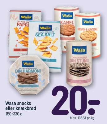 Wasa snacks eller knækbrød