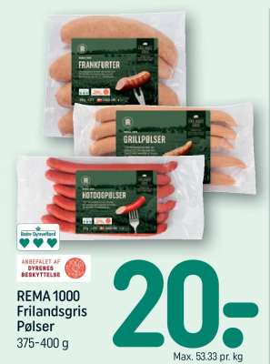 REMA 1000 Frilandsgris Pølser