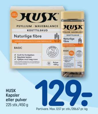 HUSK Kapsler eller pulver