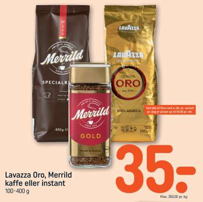 Lavazza Oro, Merrild kaffe eller instant