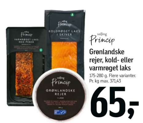 Grønlandske rejer, kold- eller varmrøget laks
