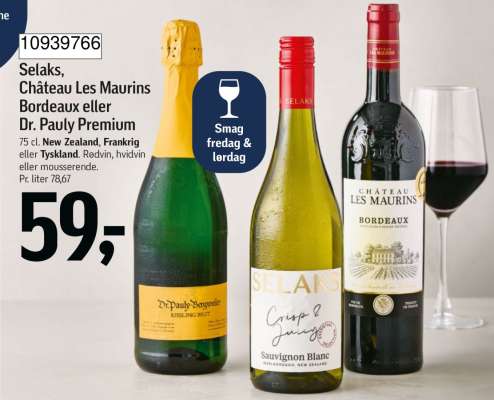 Selaks, Château Les Maurins Bordeaux eller Dr. Pauly Premium