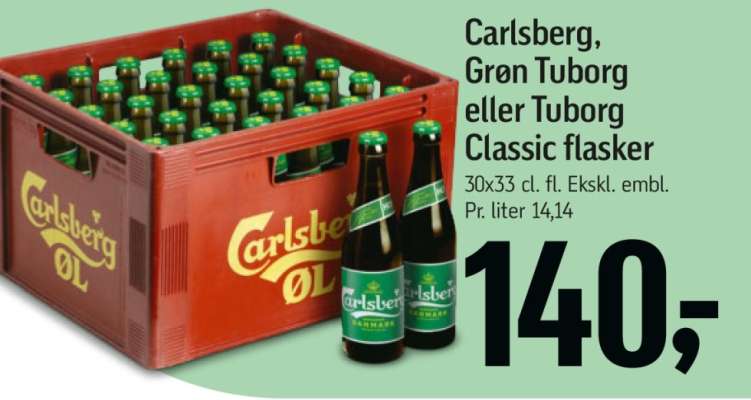 Carlsberg, Grøn Tuborg eller Tuborg Classic flasker