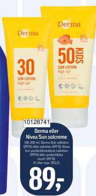 Derma eller Nivea Sun solcreme