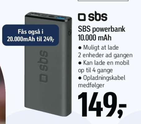 SBS powerbank 10.000 mAh