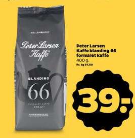 Peter Larsen Kaffe blanding 66 formalet kaffe