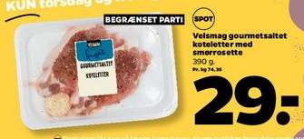 Velsmag gourmetsaltet koteletter med smørrosette
